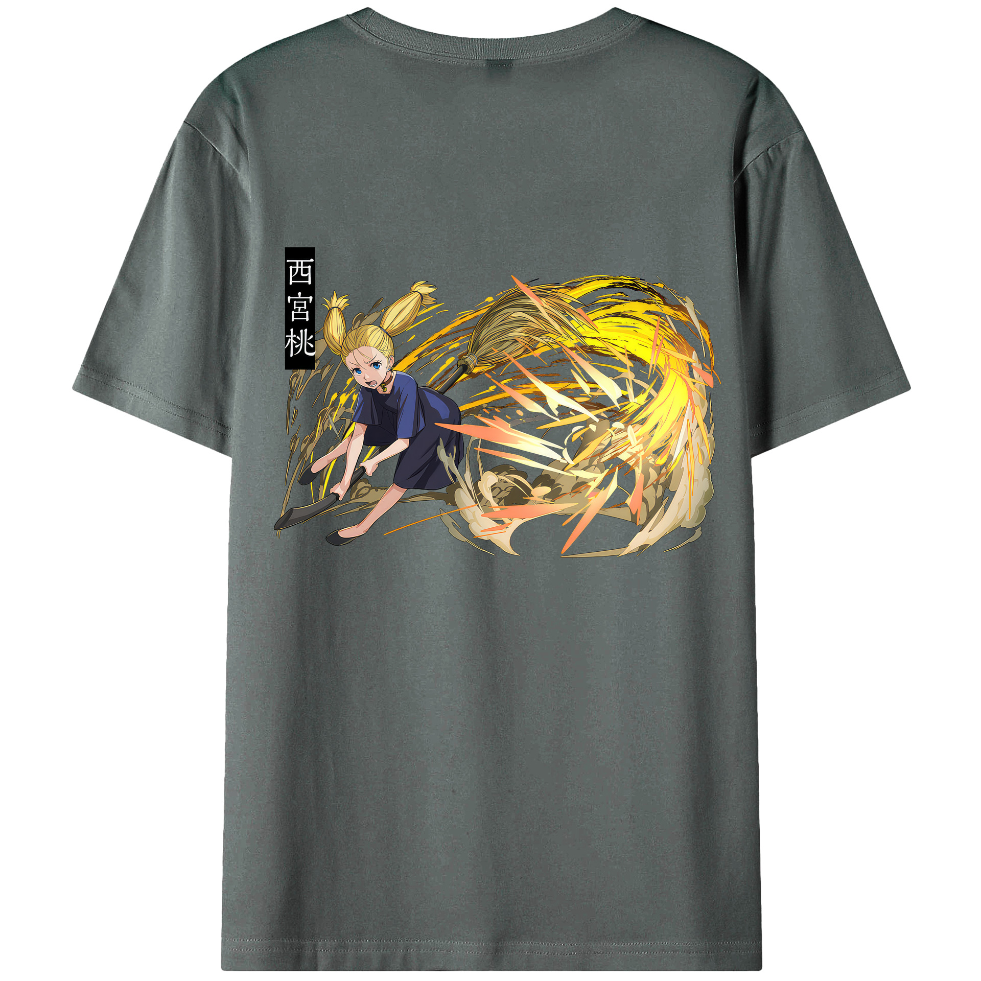 （画像用） 呪術廻戦 Jujutsu Kaisen 綿100％ メンズ半袖Tシャツ（バックプリント） 通気性